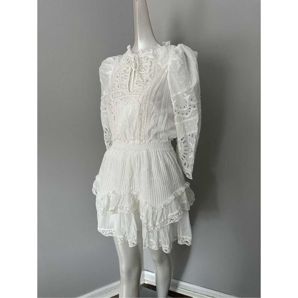 LoveShackFancy White Eyelet Lace Mini Dress - Picture 9 of 10